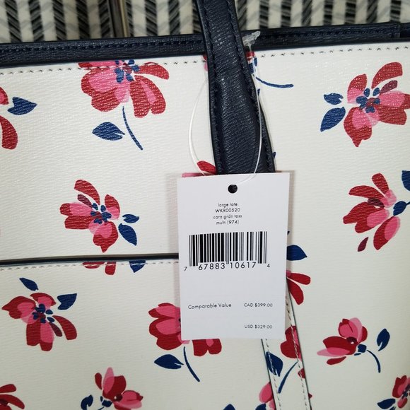 MAKE AN OFFER kate spade Cara Garden Toss Multi Floral New White Condition NWT - Picture 9 of 14